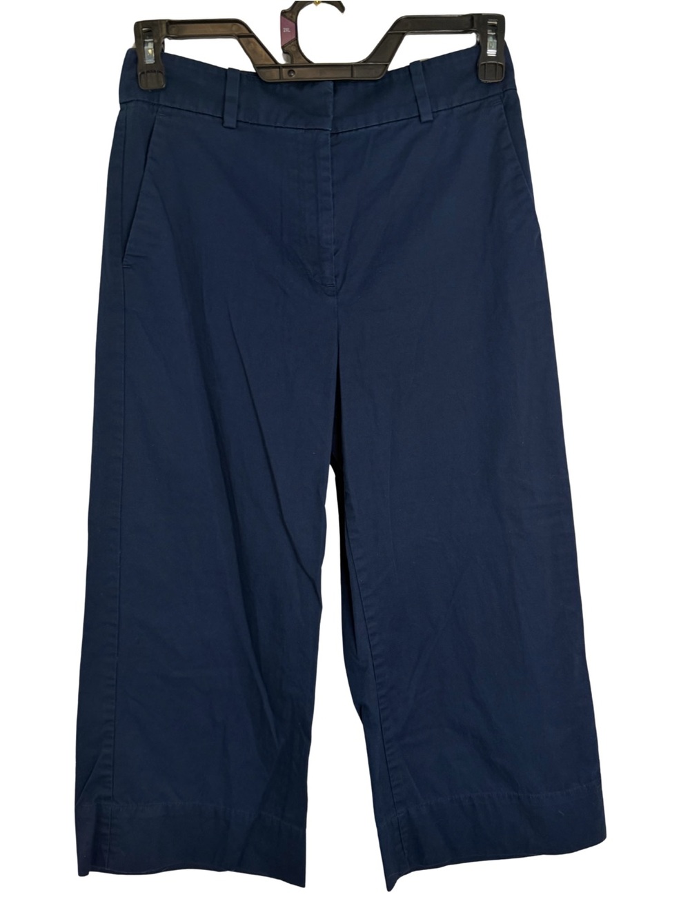 LOFT Navy Blue Wide Leg Cropped Pants Size 4 Petite